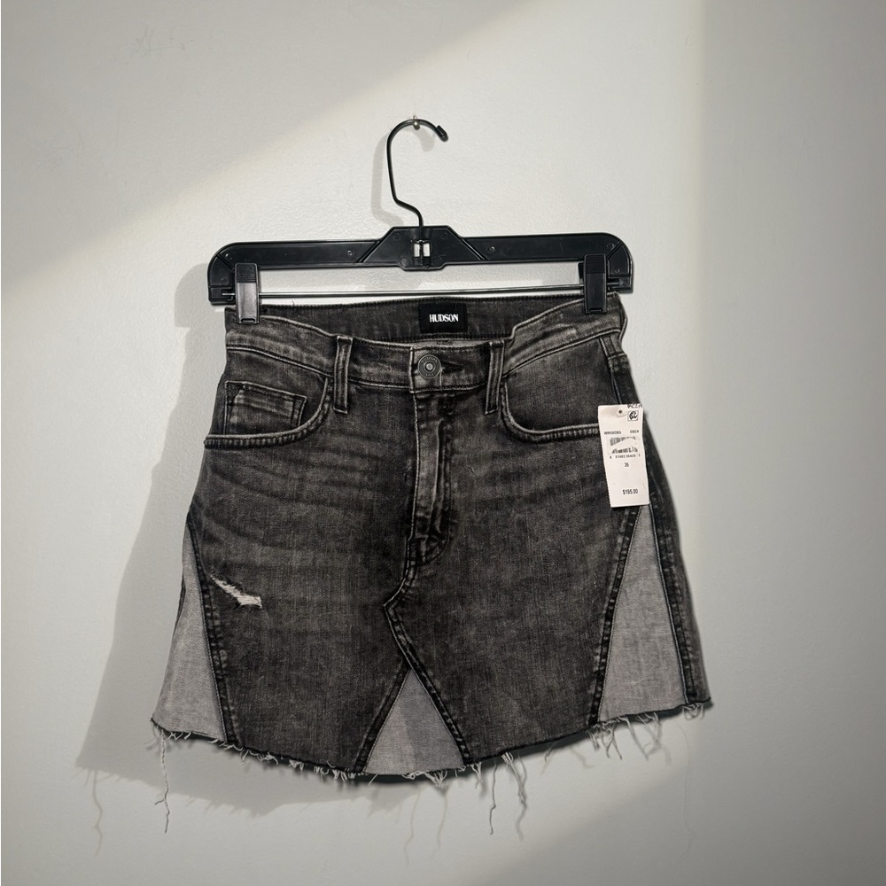 Hudson Jeans The Viper Vintage Denim Mini Skirt Grey NWT